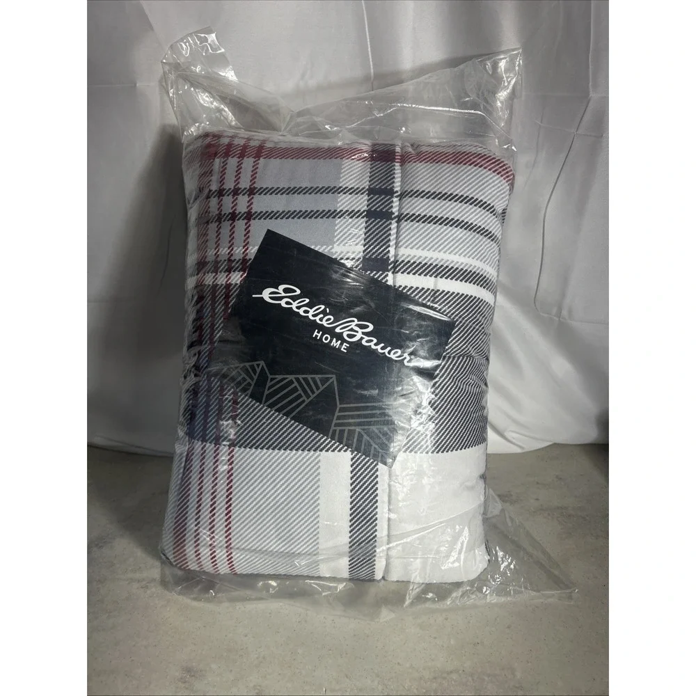 Eddie Bauer - Twin Comforter Set, Reversible Plaid Bedding with Matching Sham...